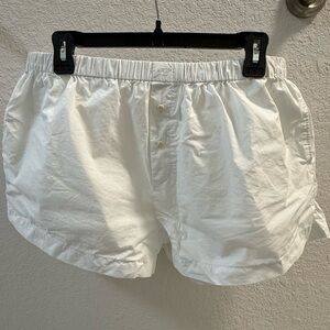 J. Crew White Poplin Boxer Shorts